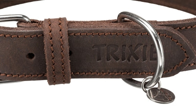 Trixie Hundehalsband rustikales Fettleder dunkelbraun