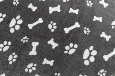 Trixie Hundedecke Kenny Fleece Knochenpfoten grau