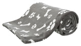 Trixie Hundedecke Kenny Fleece Knochenpfoten grau