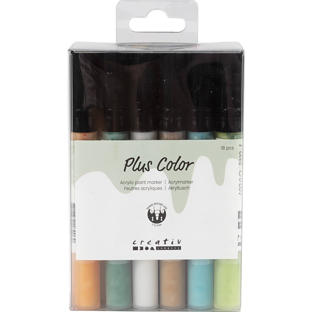 Kreativunternehmen https: www.cchobby.nl plus-color-marker-l-14-5-cm-line thick-1-2-mm-various-colors-5-5-ml-18-piece-1-box