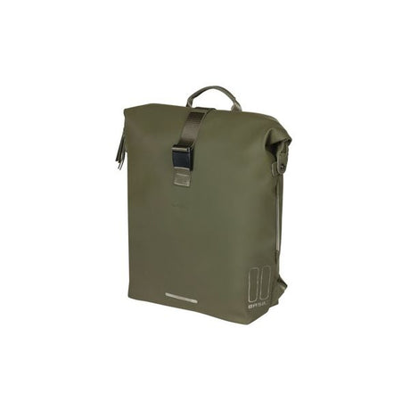 Basil Soho NordlichT Fahrrad Rucksack - Grün moderne Fahrradbeutel mit integrierter LED -Beleuchtung für Frauen und Männer #basil #fietsrugpak #GrosGroen