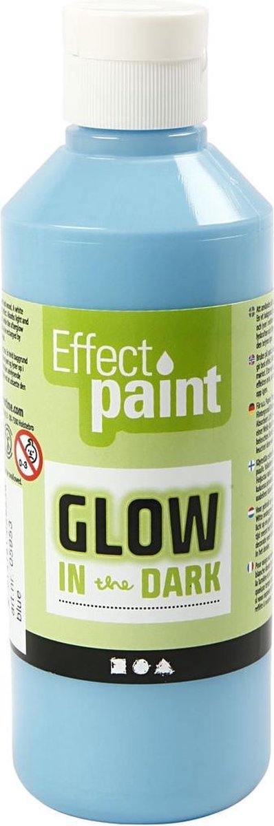 Creotime https: www.cchobby.nl im Dunkeln leuchtendes fluoreszierendes Hellblau-250-ml-1-Flasche