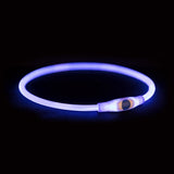 Markenloses Sans-Marque-Trixie-Leuchthalsband, USB-Blitzlicht, wiederaufladbar, TPU, Blau