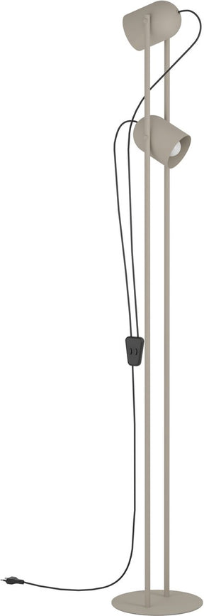 Eglo tilston vloerlamp - leeslamp - e14 - 142.5 cm - zandkleur beige crème - kantelbaar