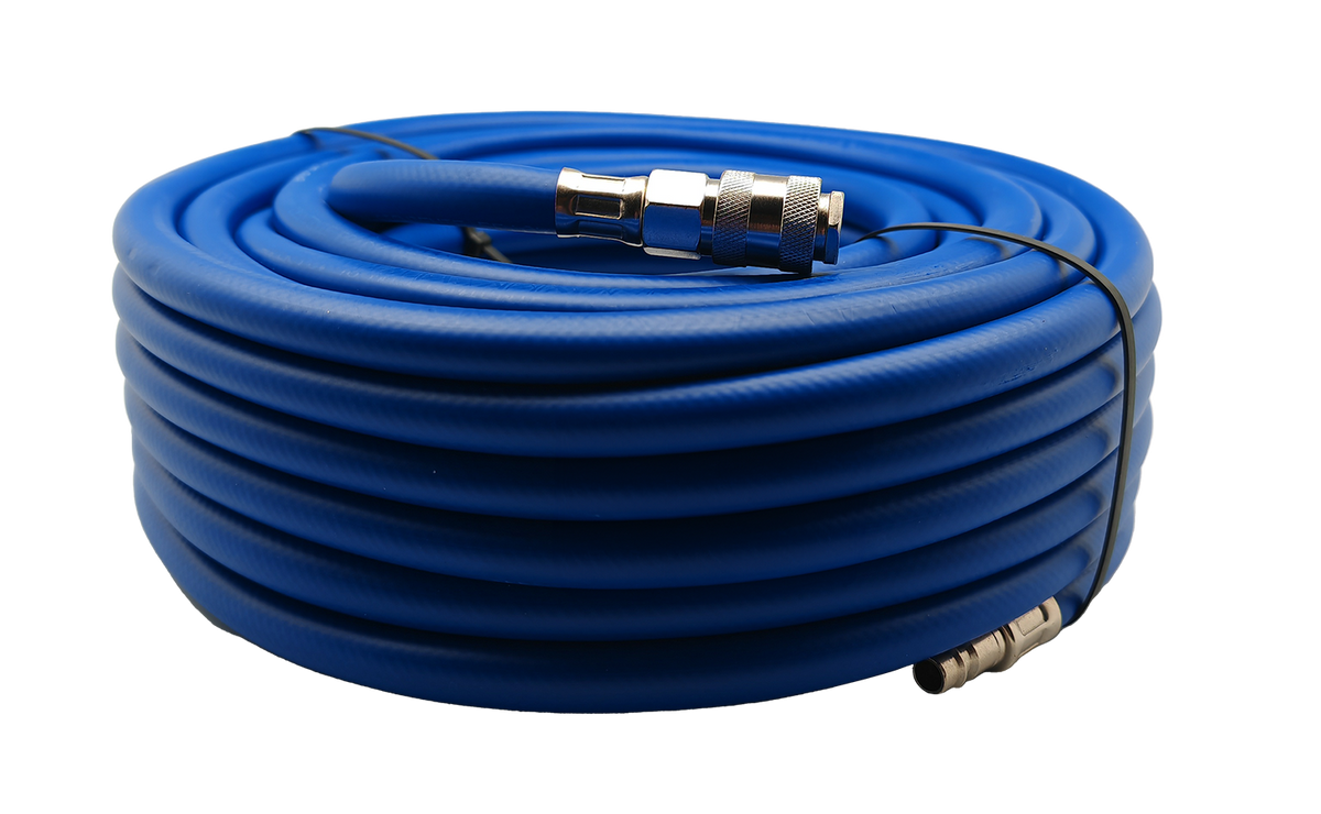 Adler pneumatisch draad 8mm*5m pcv blauw met connectoren