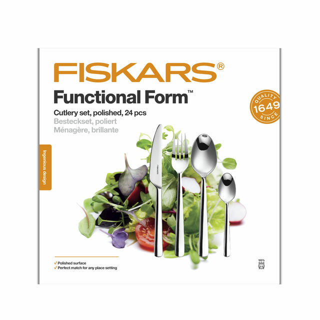Fiskars bestek 24szt. glanzend ff