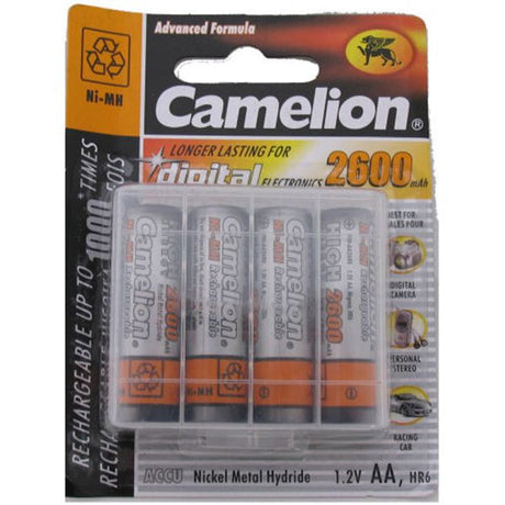 Kamelionsbatterie wiederaufladbare AA LR06 NIMH 1,5 V - 2600 mAH (4 Teile)