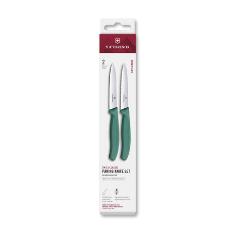 Victorinox Schälmesser glatt + gezahnt grün 10cm