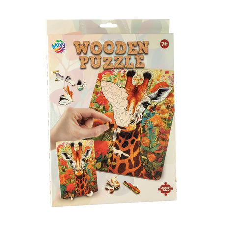 Moxy Holzpuzzle Giraffe in einzigartigen Formen, 130 Teile