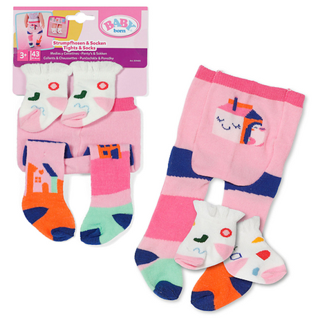 Baby Born Puppenkleidungsset Strumpfhosen und Socken 43 cm mehrfarbig.