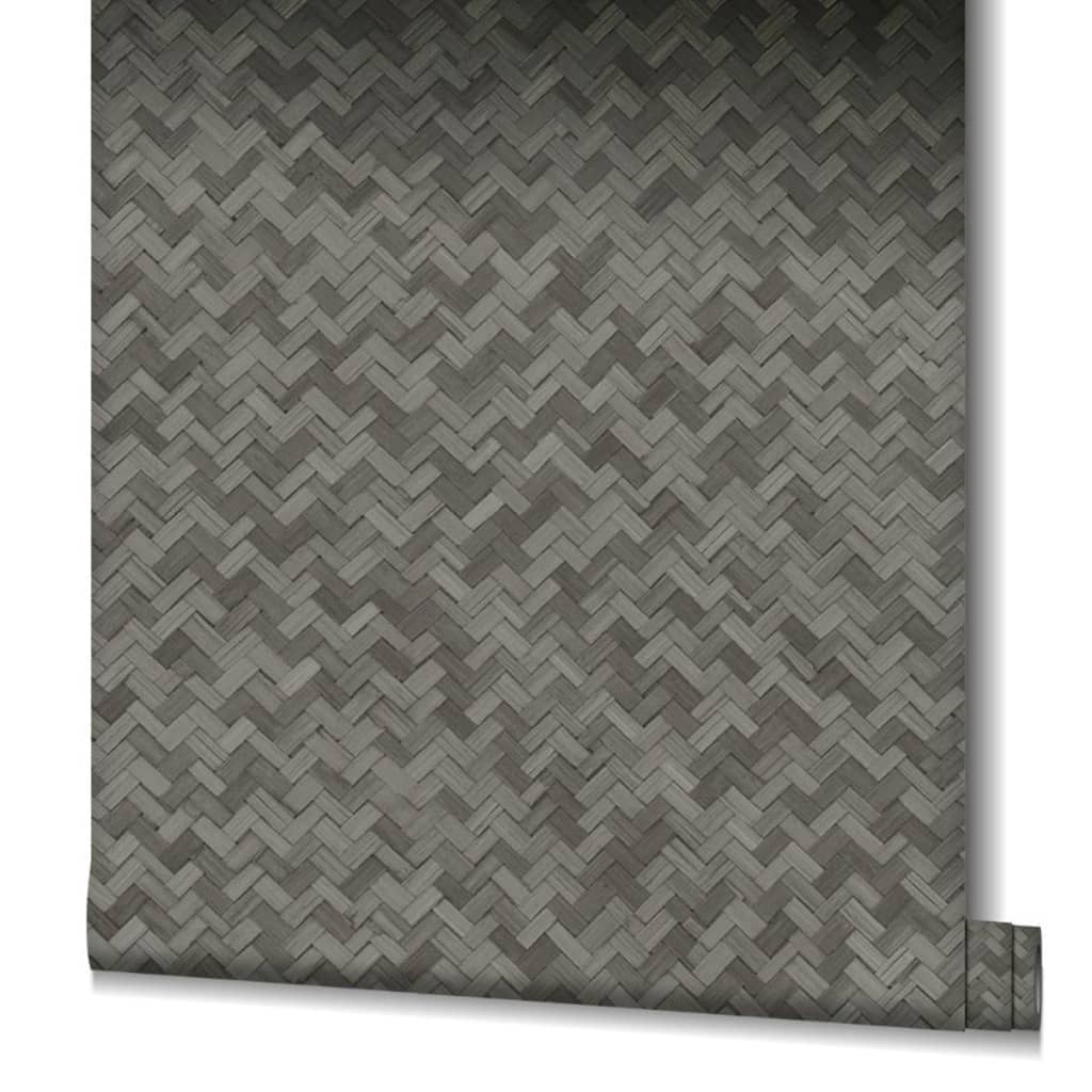 Nordwand Tapete Botanica Rattan Wickerwork schwarz und grau