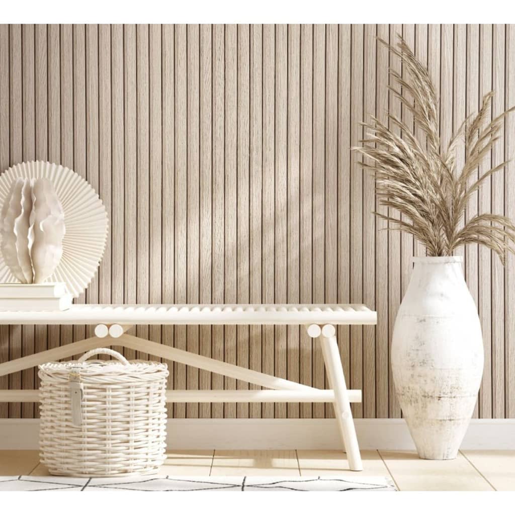 Nordwand Tapete Botanica Holzlatten Beige