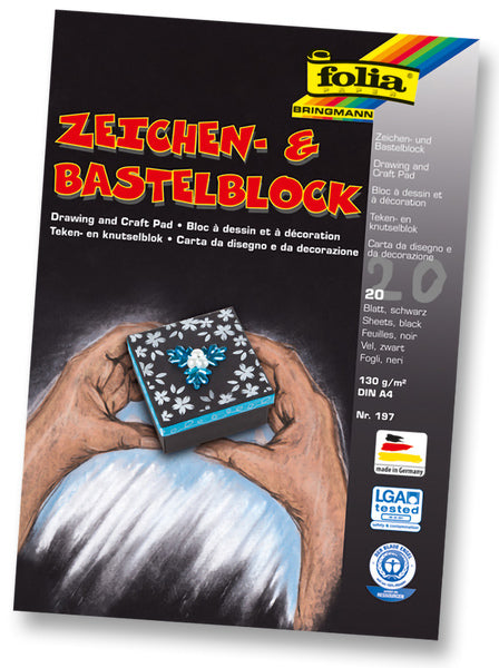 Folia fo-197 Zeichenblock A4 schwarz 130 Gramm 20 Blatt