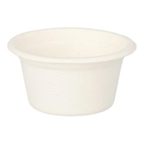 Papstar dressingschaaltjes suikerriet 60ml ø6cm wit pak a 12 stuks