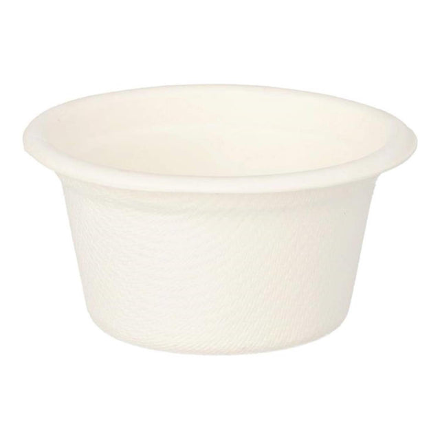 Papstar dressingschaaltjes suikerriet 60ml ø6cm wit pak a 12 stuks