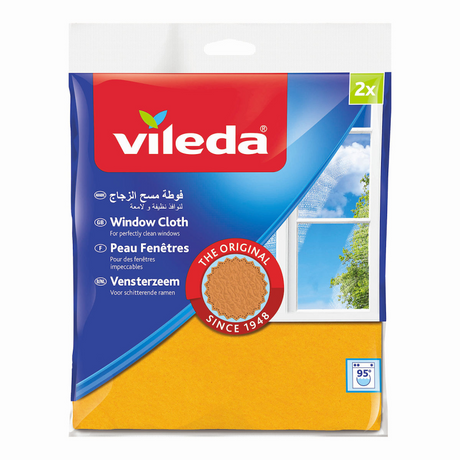 Vileda 1059842 – Fensterleder + 30 % MF 2er-Pack | 2 Stk