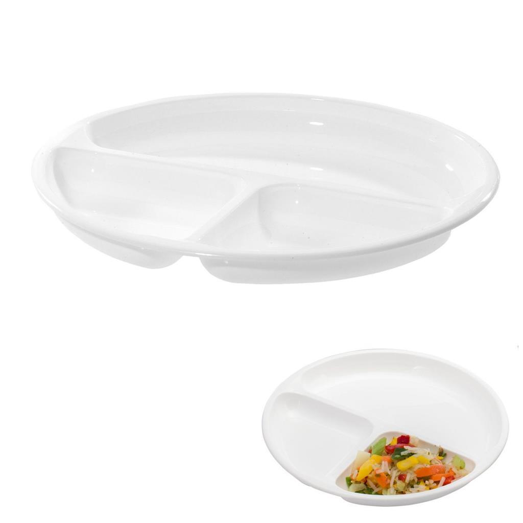 Westmark Mikrowellenteller mit 3 Fächern 25 cm weiß