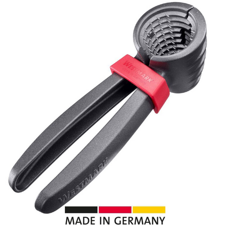 Westmark Nussknacker nussprofi – stabiler Nussknacker für Walnüsse, Paranüsse und Haselnüsse, einfache Handhabung, inkl. clamp to keep the tongs together - aluminum