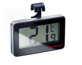 Westmark digitales Kühlschrankthermometer, zum Messen der Temperatur im Raum oder Kühlschrank, Kunststoffglas, silberschwarz, 52152280