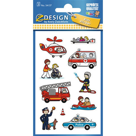 Avery av-54137 z-design Aufkleber für Kinder, Rettungsdienste, 3 Blatt