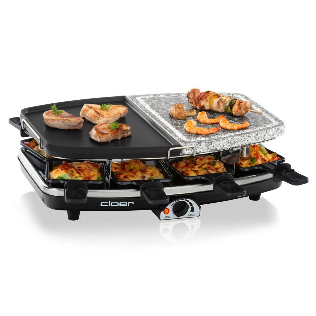 Cloer 6435 Raclettegrill mit Naturstein 1200 W