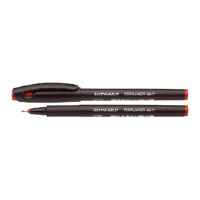 Schneider Schreibgeräte Schneider Fineliner – Topliner 967 – Strichstärke 0,4 mm – rot – Karton mit 10 Stück – S-9672