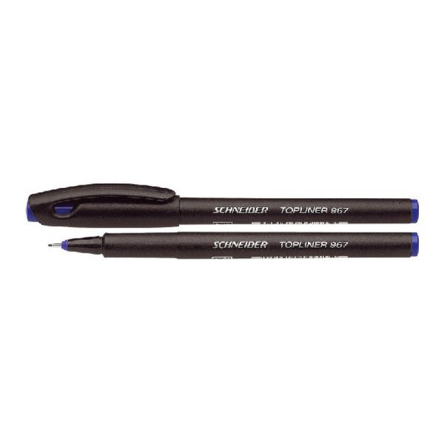Schneider Schreibgeräte Schneider Fineliner – Topliner 967 – Strichstärke 0,4 mm – blau – Box mit 10 Stück – S-9673