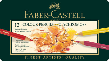 Faber Castell FC-110012 Buntstift Polychromos, 3,8 mm Kernstärke, Karton mit 12 Stück