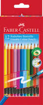 Faber-Castell Buntstifte – mit Radiergummi – radierbar – 12 Stück – fc-116612