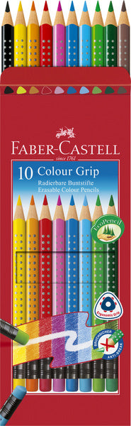 Faber-Castell fc-116613 Buntstift Faber-Castell Grip 2001 löschbares Federmäppchen mit 10 Stück