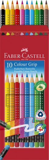 Faber-Castell fc-116613 Buntstift Faber-Castell Grip 2001 löschbares Federmäppchen mit 10 Stück