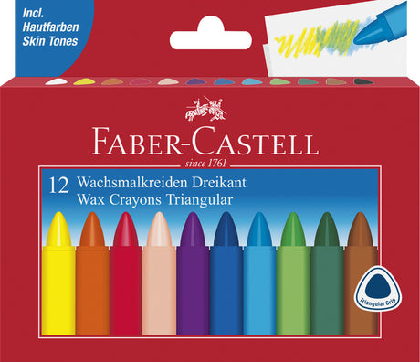 Faber-Castell Wachsmalstifte – dreieckig – 12 Stück – fc-120010