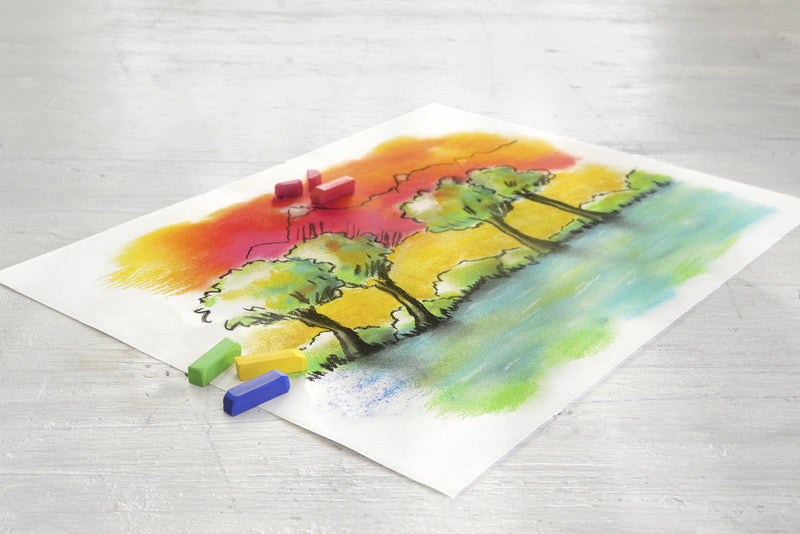 Halblanges Federmäppchen mit Pastellkreide von Faber Castell FC-128272 mit 72 Teilen