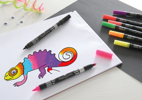Faber Castell fc-151109 Filzstifte Duo Neonfarben im Etui 10 Stück
