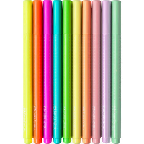 Faber Castell fc-155312 Grip Filzstifte Neon und Pastell 10 Stück