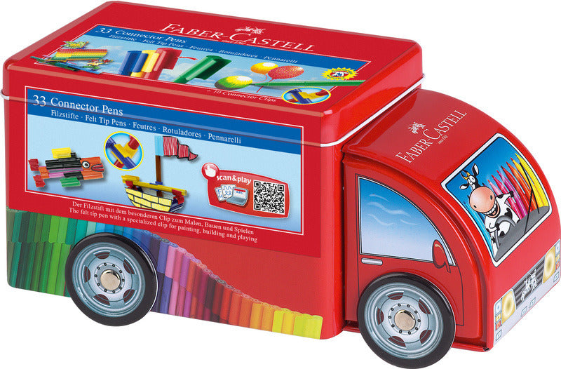 Faber Castell FC-155533 Filzstiftverbinder 33-teilig mit 10 Clips im LKW