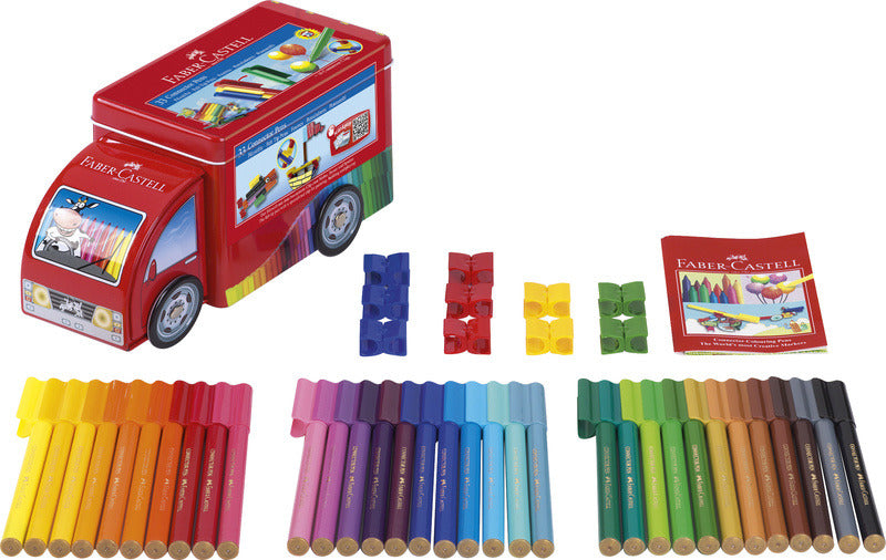 Faber Castell FC-155533 Filzstiftverbinder 33-teilig mit 10 Clips im LKW
