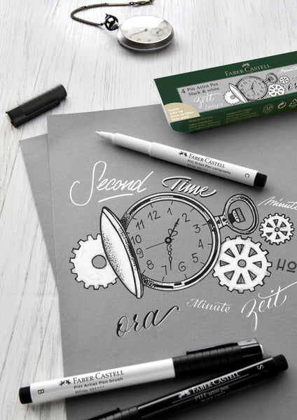 Faber Castell FC-167151 Zeichenstift Faber-Castell Set Pitt Artist Pen Schwarz und Weiß