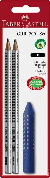 Faber Castell fc-185297 Bleistiftgriff 2001 2 Stück mit Radiergummi