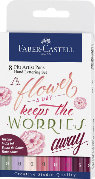 Faber-Castell Zeichenmarker – Pitt Artist Pen – Handlettering-Set – eine Blume – 8-teilig – FC-267124