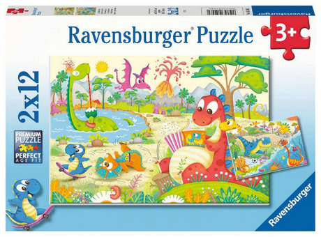 Ravensburger Puzzle Lieblings-Dinosaurier – zwei Puzzles – 12 Teile – Kinderpuzzle