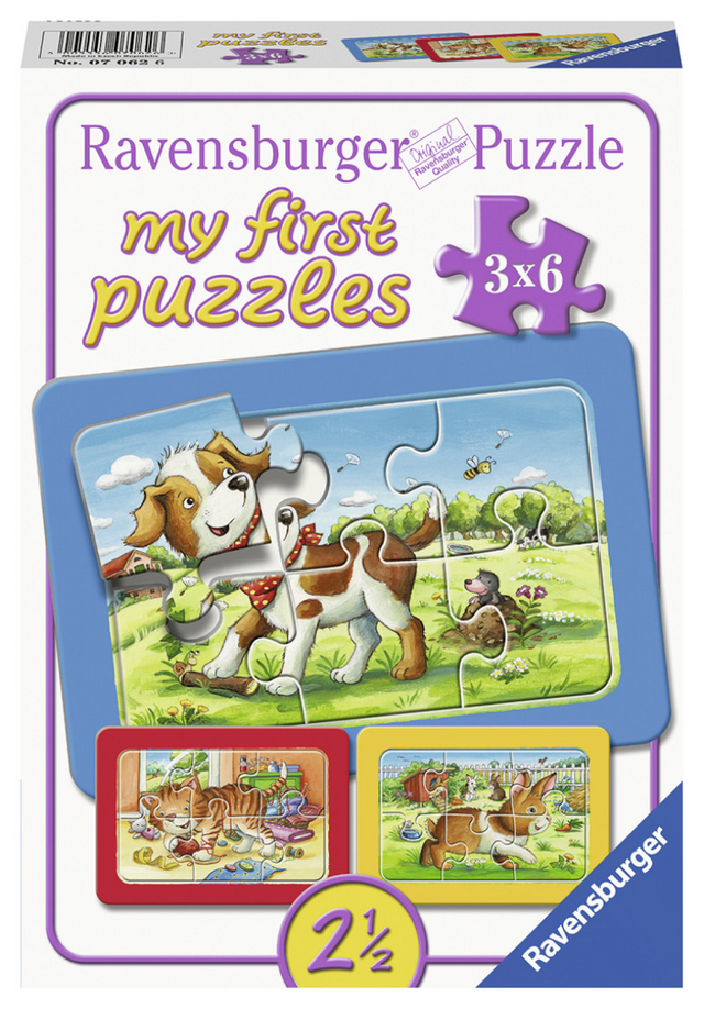 Ravensburger meine tierischen Freunde – meine ersten Puzzles – 3x6 Teile – Kinderpuzzle