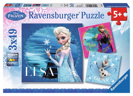 Ravensburger Puzzle Disney Frozen Elsa, Anna Olaf – 3x49 Teile – Kinderpuzzle