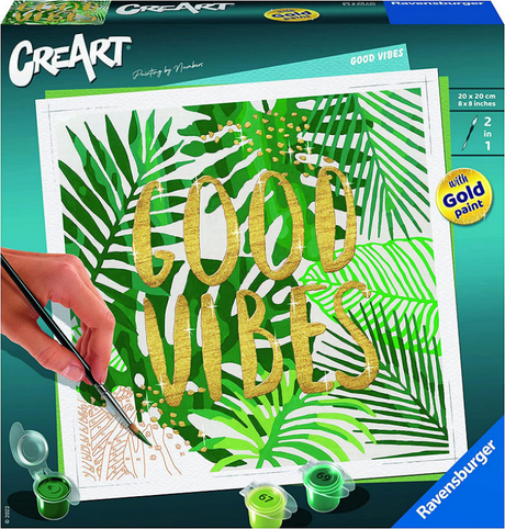 Ravensburger Malen nach Zahlen Ravensburger Creart Good Vibes – Malen nach Zahlen für Erwachsene – Hobbypaket
