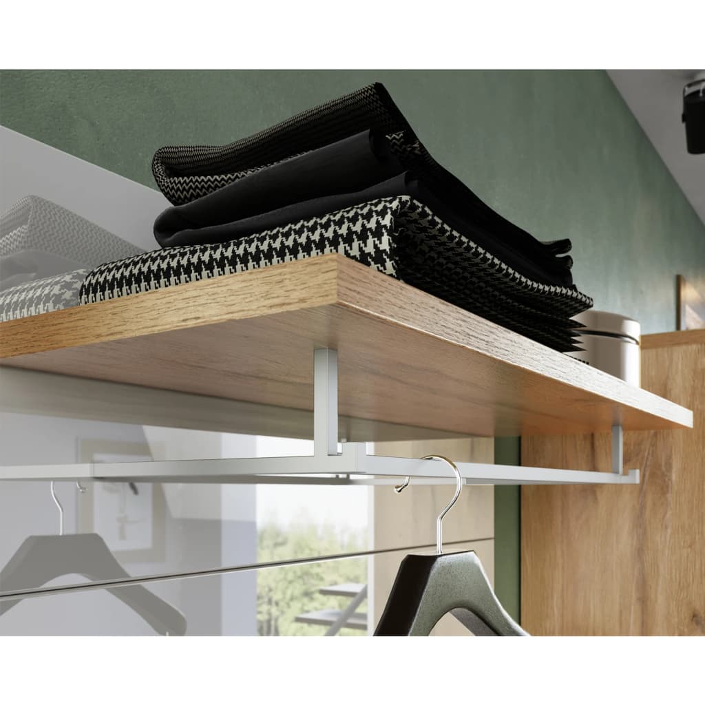 Germania Germania Coat Rack Panel GW-Frisco 75x30x110 cm Enkel Eiche Farbe Weiß