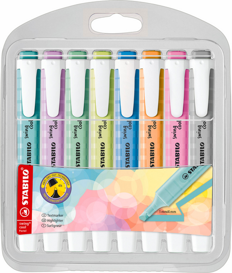 Stabilo Swing Cool Pastel – Textmarker – Set mit 8 Stück