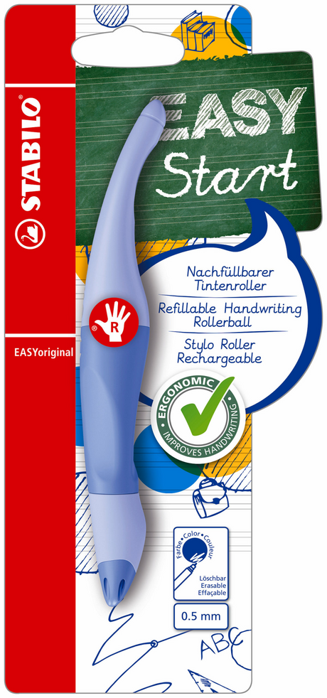 Stabilo easyoriginal – ergonomischer Tintenroller – Rechtshänder – pastellfarbenes Luftblau