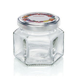 Leifheit 3209 Marmeladenglas sechseckig 106 ml Glas silber