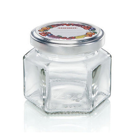 Leifheit 3209 Marmeladenglas sechseckig 106 ml Glas silber