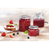 Leifheit 3209 Marmeladenglas sechseckig 106 ml Glas silber